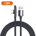 100W USB to Type C Fast Charging  90° Elbow Data Cable PD USB C Super Charging Game Cable for Samsung S23 S22 Huawei POCO Realme