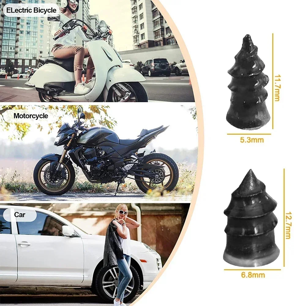 10/20/30Pcs Car Tyre Repair Rubber Nails Set Universal Cars Motorcycle Patch Nails Truck Bicycle Scooter Puncture Repair Tools