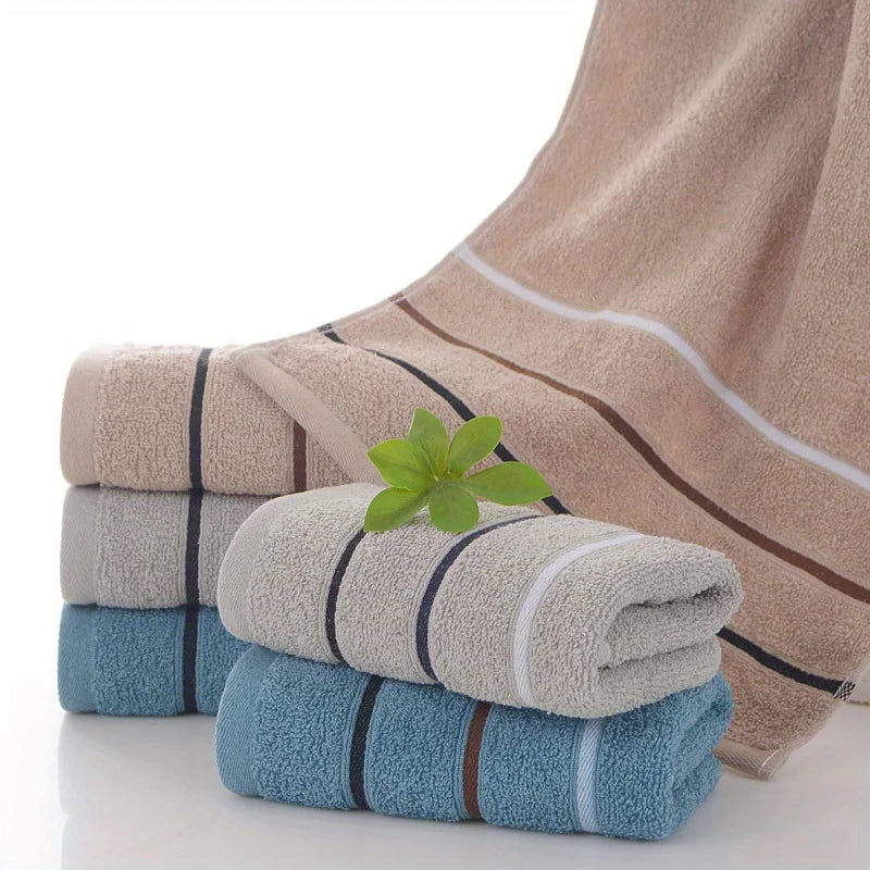 Various Colors Plush Cotton Towel Set - Perfect for Both Adults and Young People for Home Use or Camping, Makes a Great Gift for