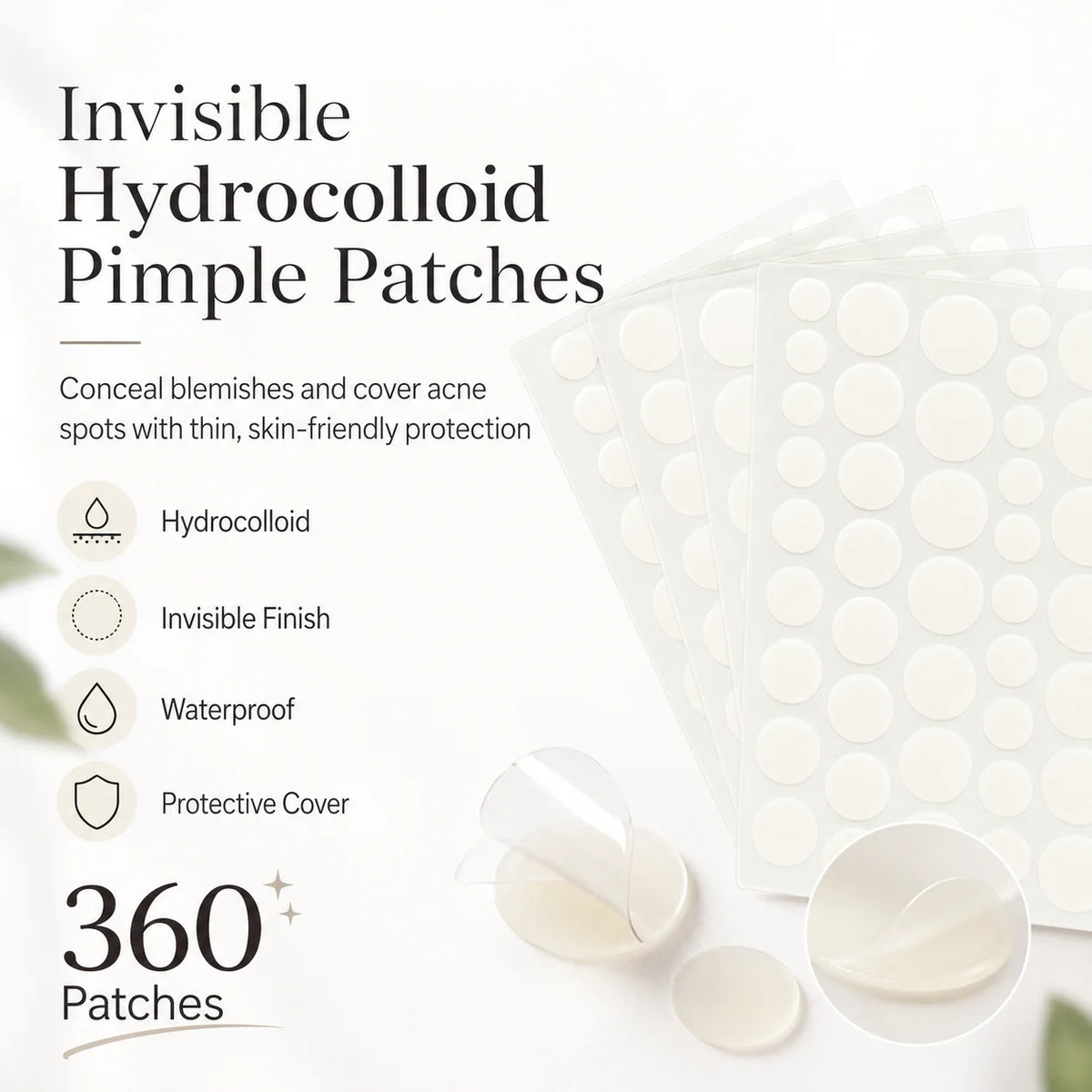 360pcs Face Acne Patch Invisible Skin Care Pimple Acne Patches Anti-inflammatory Healing Absorbing Spot Sticker Covering Acne