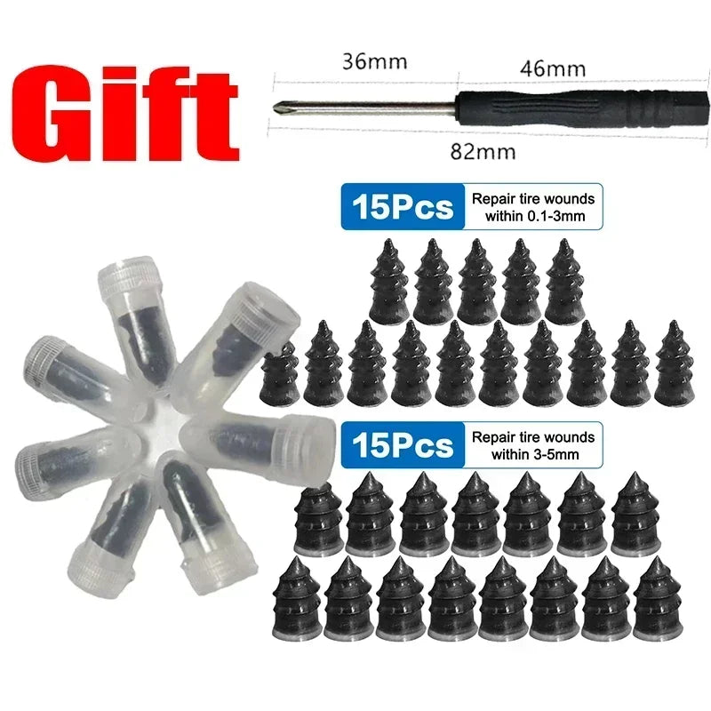 10/20/30Pcs Car Tyre Repair Rubber Nails Set Universal Cars Motorcycle Patch Nails Truck Bicycle Scooter Puncture Repair Tools