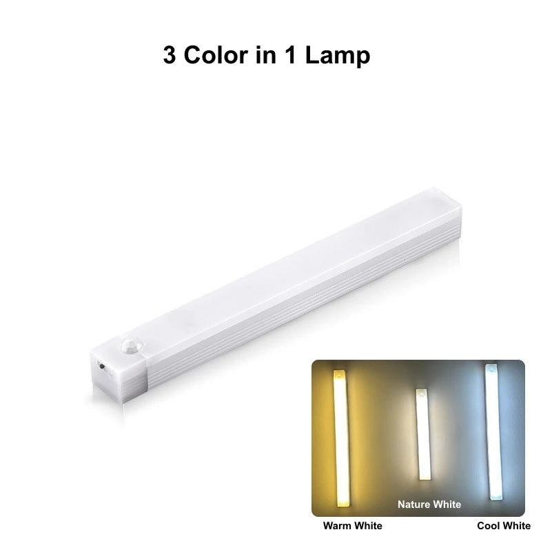 Motion Sensor Lamp Night Light Wireless LED USB Type C Rechargeable Lamp for Kitchen Cabinet Bedroom Wardrobe Staircase Lighting