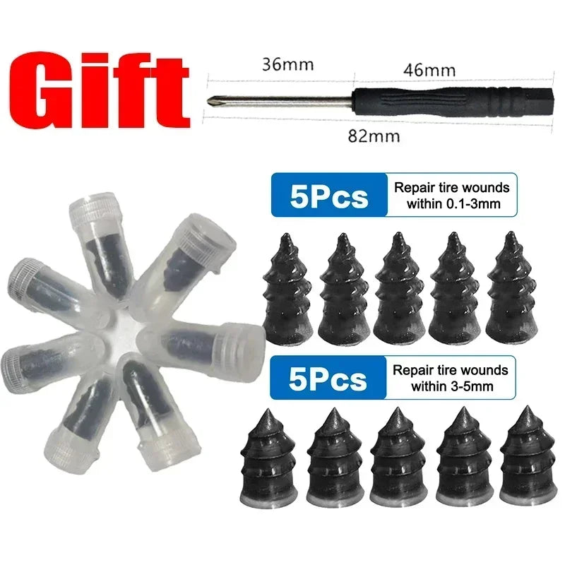 10/20/30Pcs Car Tyre Repair Rubber Nails Set Universal Cars Motorcycle Patch Nails Truck Bicycle Scooter Puncture Repair Tools